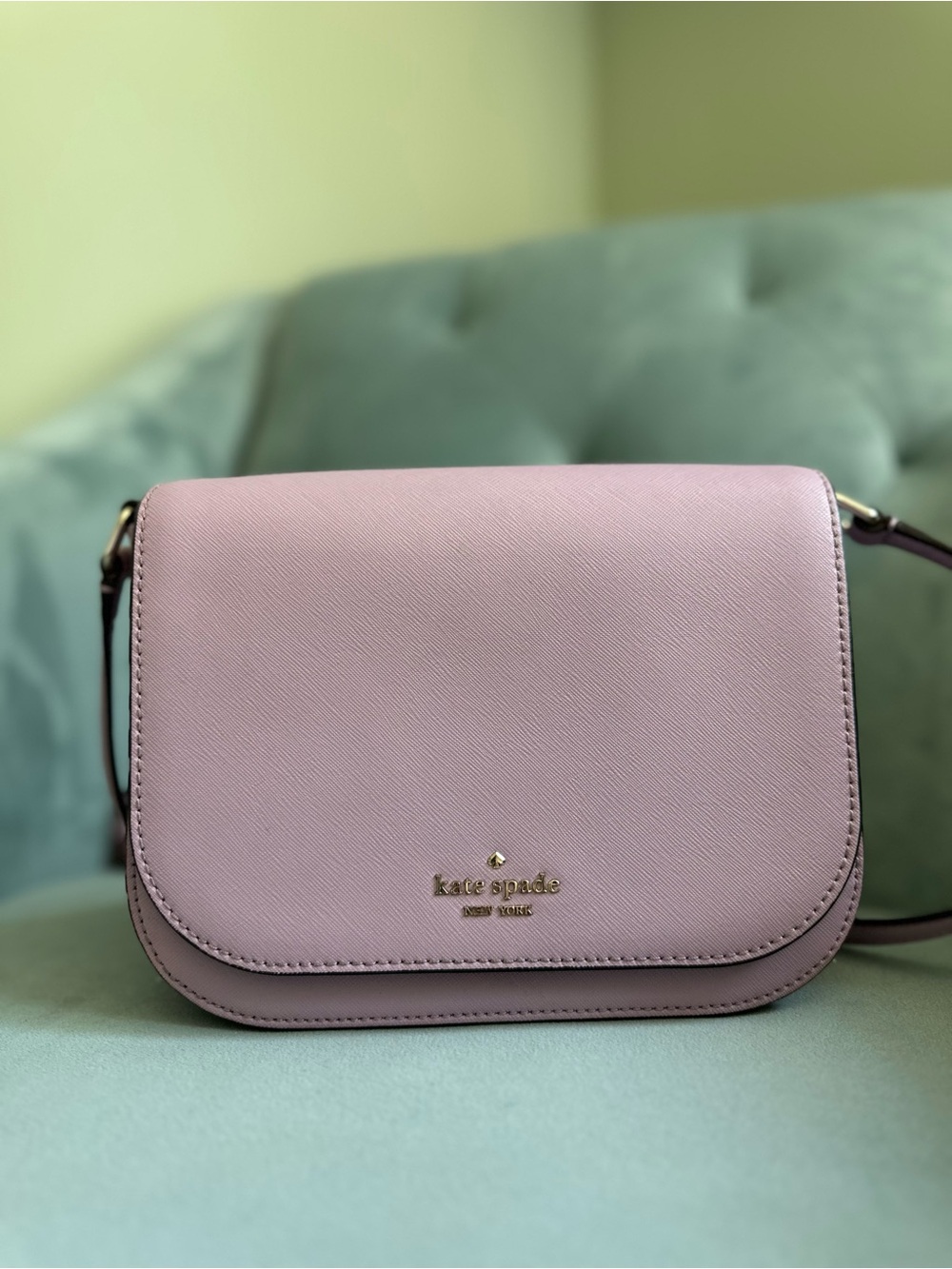 kate spade Lilac Leather Crossbody Saddle Bag